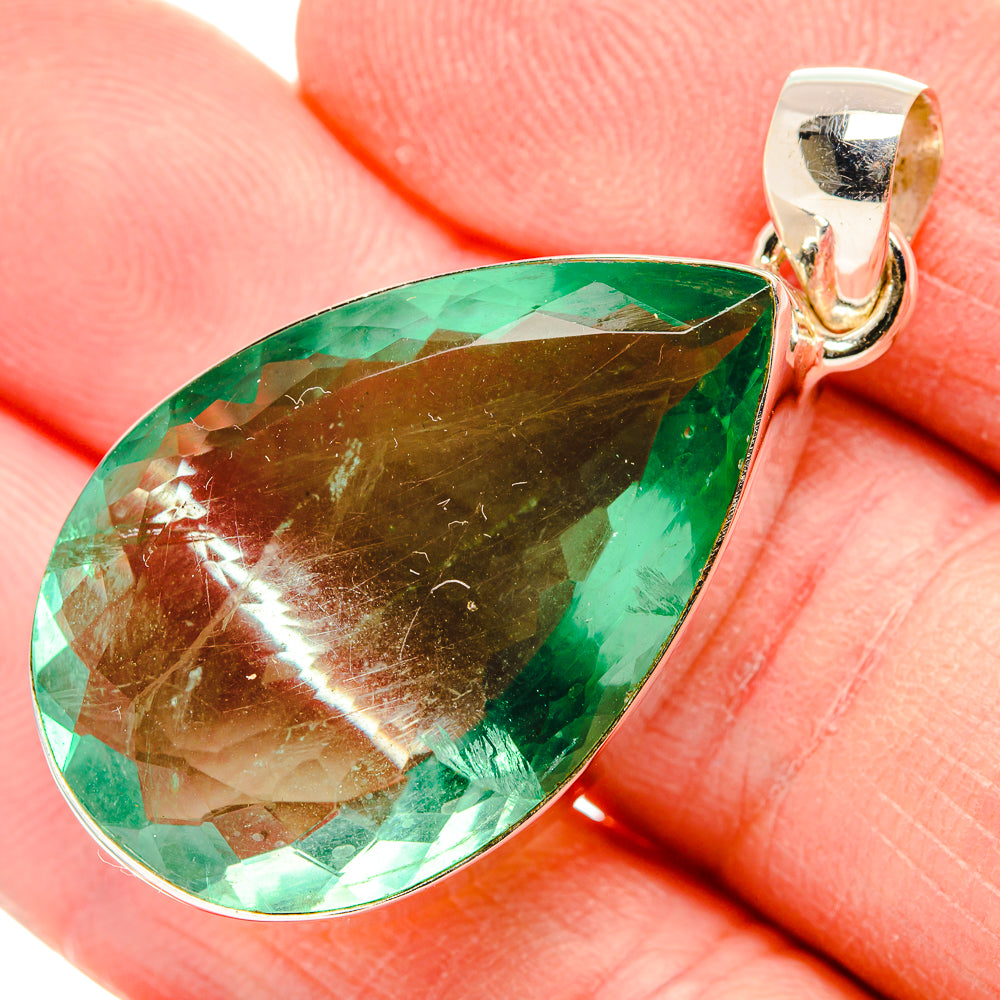 Green Fluorite Pendants handcrafted by Anasilvercos - PD33984