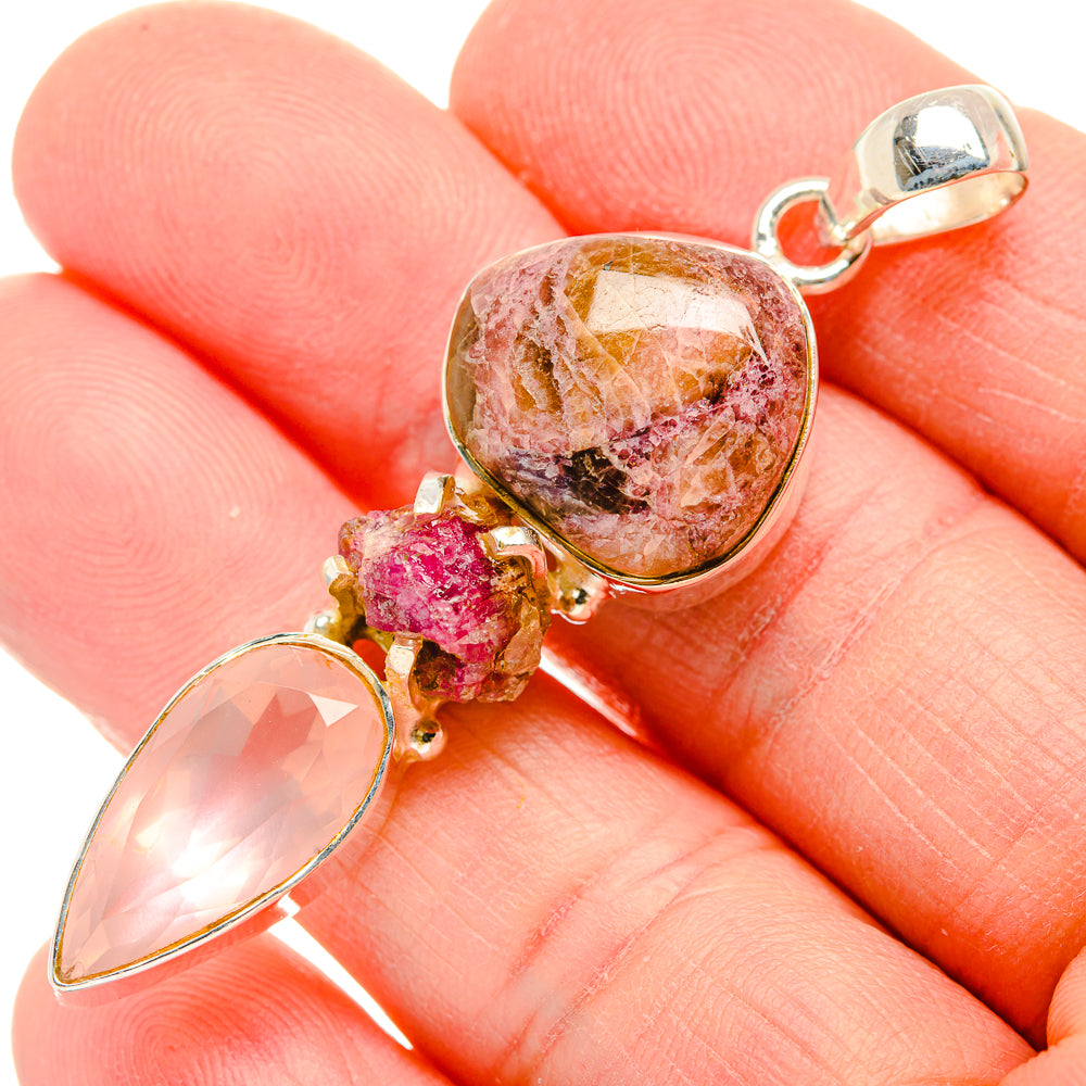 Pink Tourmaline Pendants handcrafted by Anasilvercos - PD33993