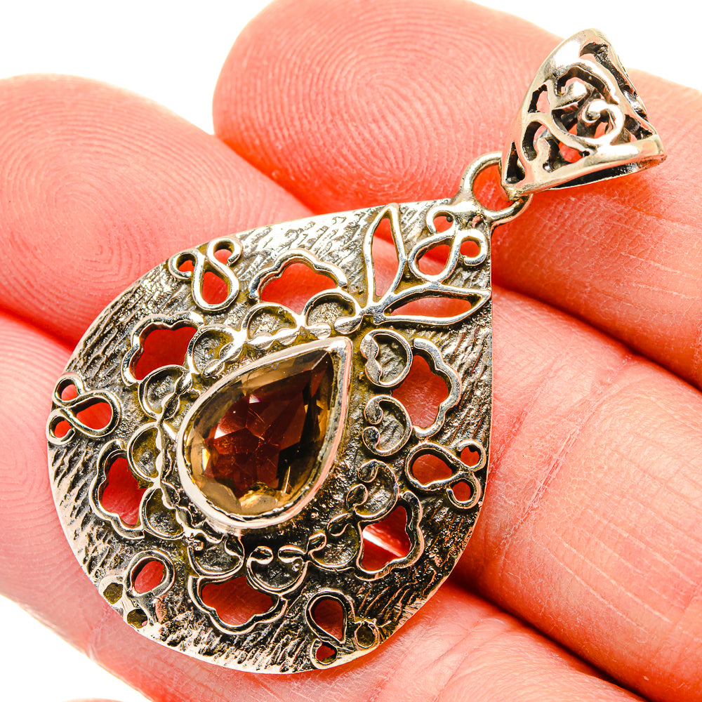 Smoky Quartz Pendants handcrafted by Anasilvercos - PD34013