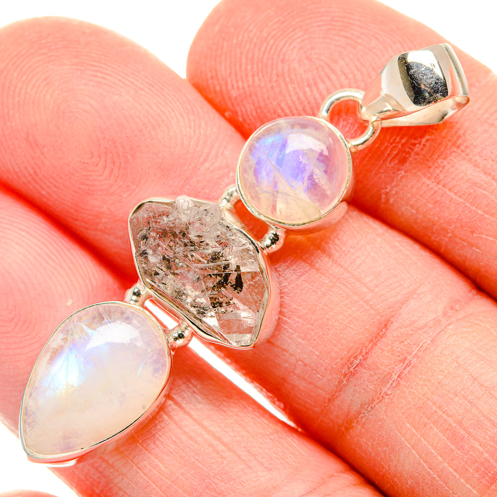 Rainbow Moonstone Pendants handcrafted by Anasilvercos - PD34014