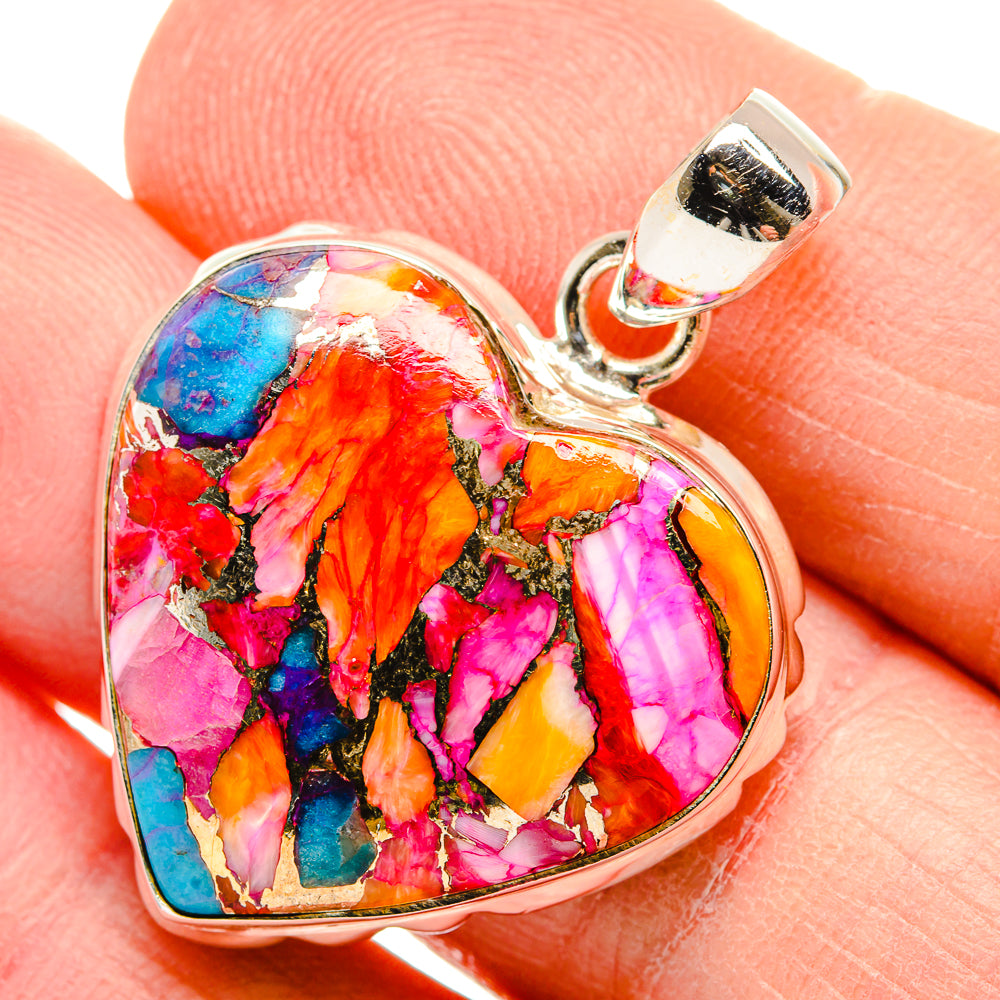 Kingman Pink Dahlia Turquoise Pendants handcrafted by Anasilvercos - PD34015