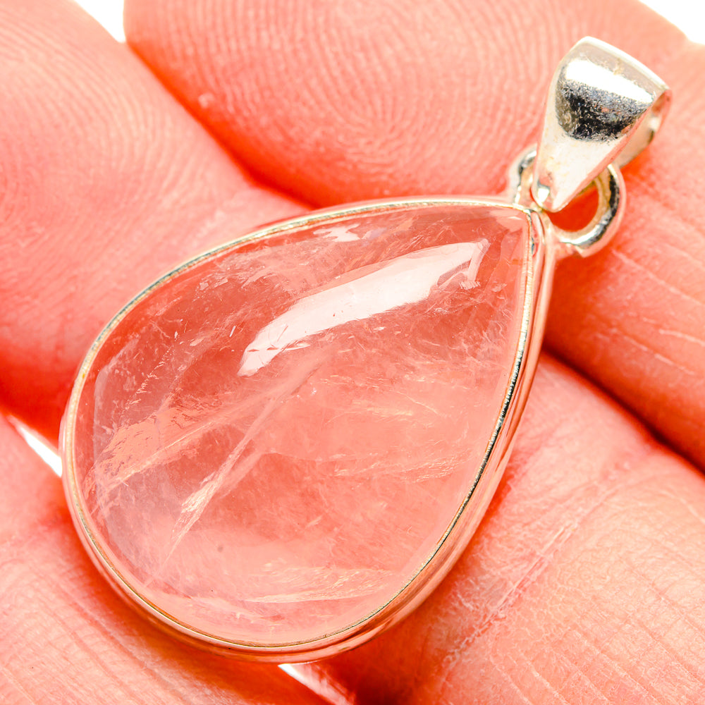 Rose Quartz Pendants handcrafted by Anasilvercos - PD34024