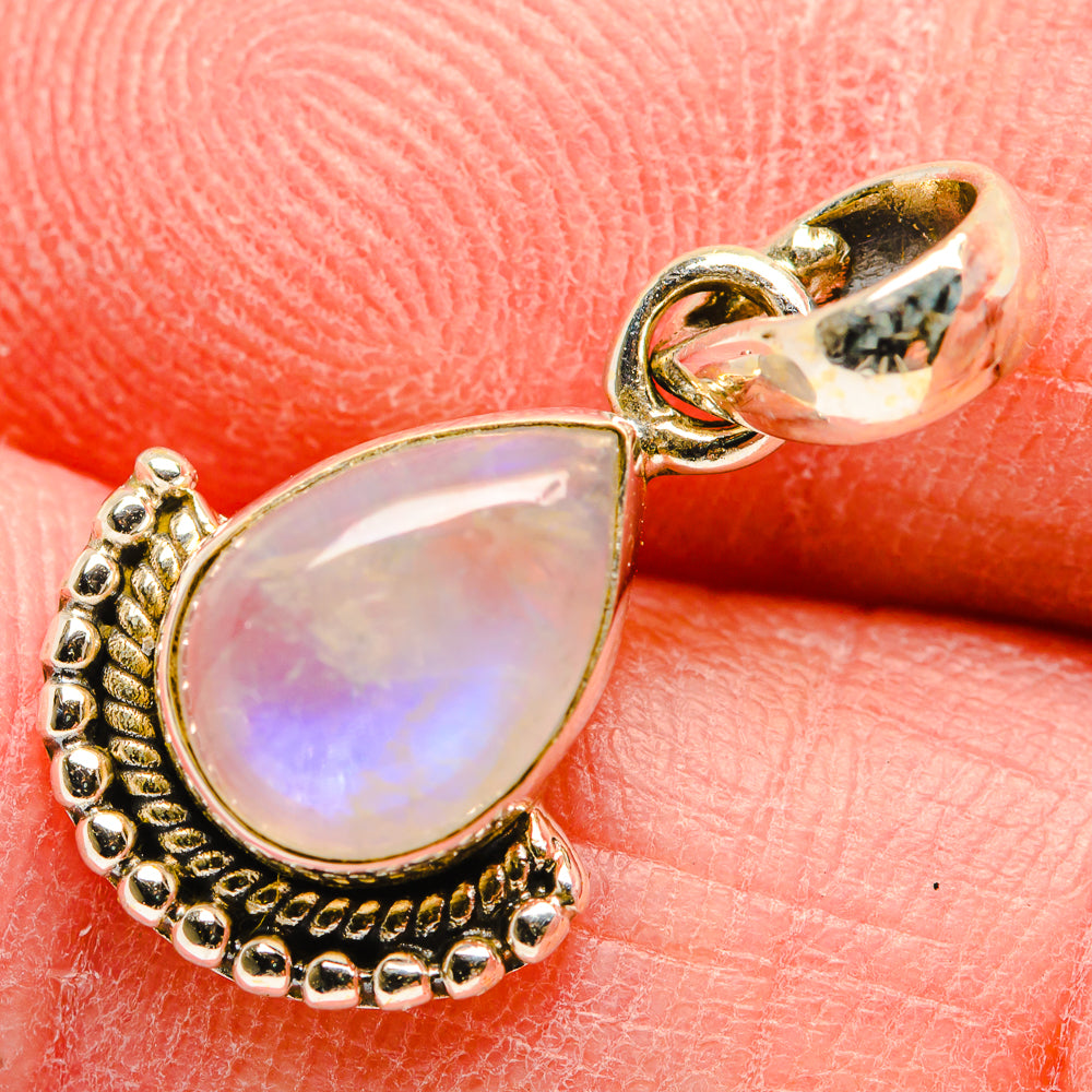 Rainbow Moonstone Pendants handcrafted by Anasilvercos - PD34028