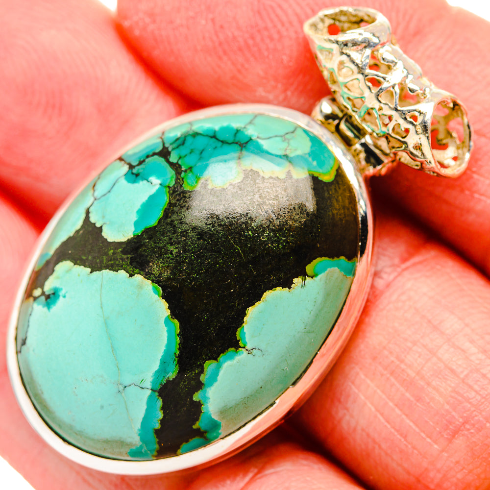 Tibetan Turquoise Pendants handcrafted by Anasilvercos - PD34033