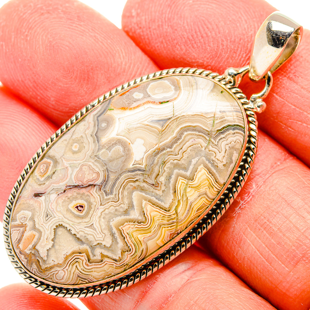 Laguna Lace Agate Pendants handcrafted by Anasilvercos - PD34051