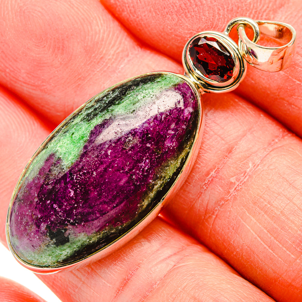 Ruby Zoisite Pendants handcrafted by Anasilvercos - PD34053