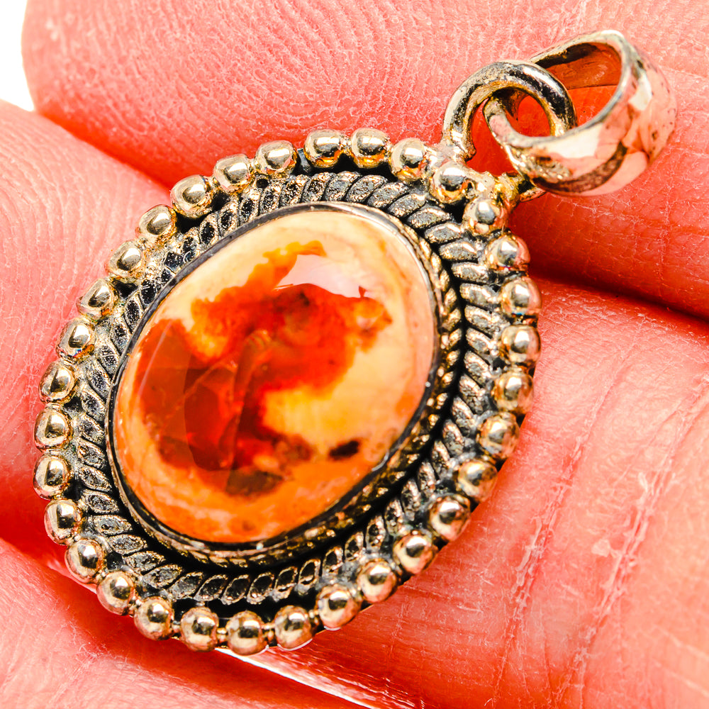 Mexican Fire Opal Pendants handcrafted by Anasilvercos - PD34056