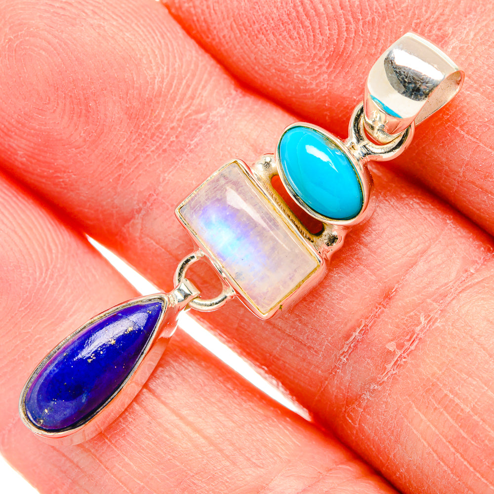 Rainbow Moonstone Pendants handcrafted by Anasilvercos - PD34070