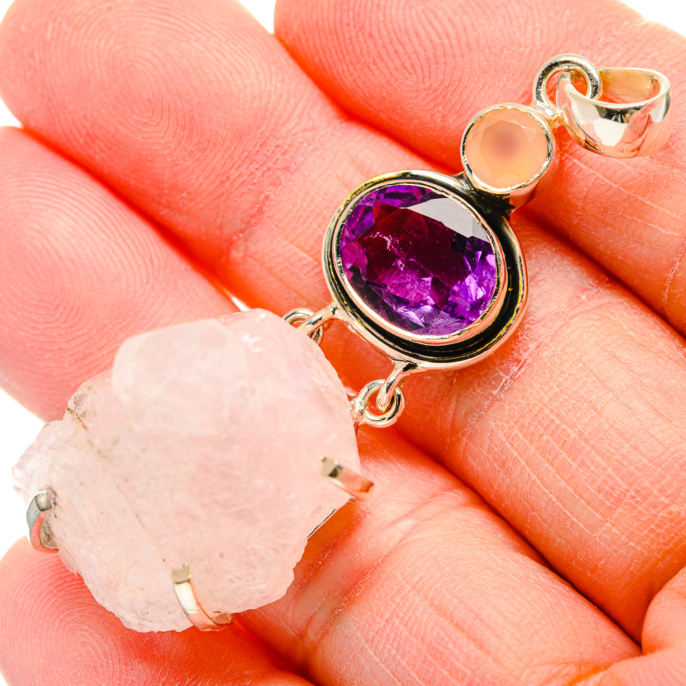 Rose Quartz Pendants handcrafted by Anasilvercos - PD34099