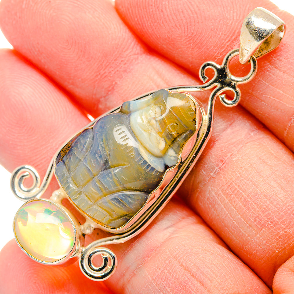 Boulder Opal Pendants handcrafted by Anasilvercos - PD34106