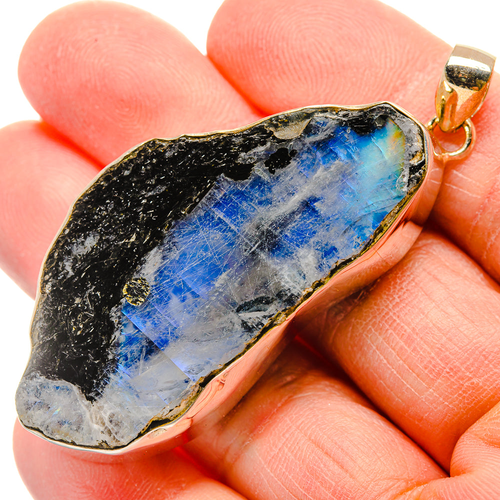 Rainbow Moonstone Pendants handcrafted by Anasilvercos - PD34128