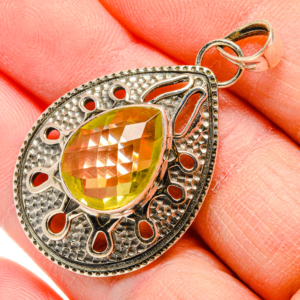 Lemon Quartz Pendants handcrafted by Anasilvercos - PD34142