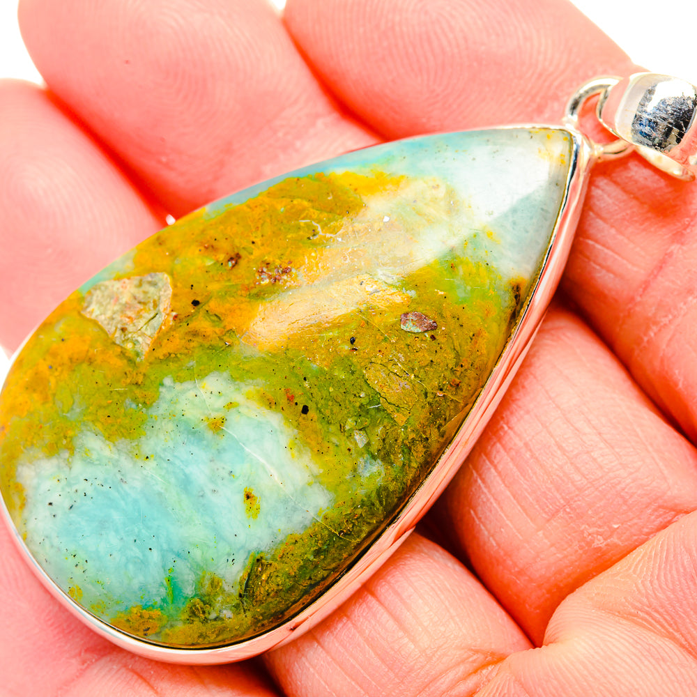 Peruvian Opal Pendants handcrafted by Anasilvercos - PD34159