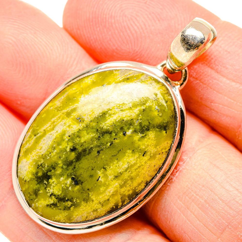 African Green Opal Pendants handcrafted by Anasilvercos - PD34170
