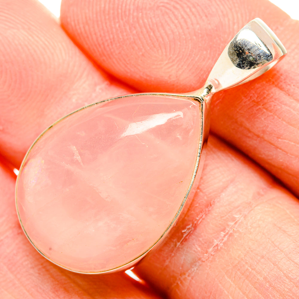 Rose Quartz Pendants handcrafted by Anasilvercos - PD34189