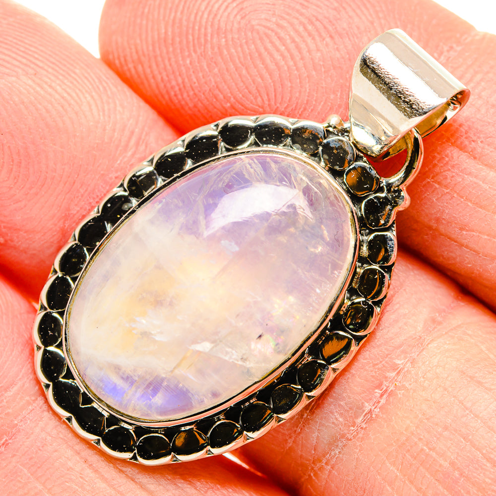 Rainbow Moonstone Pendants handcrafted by Anasilvercos - PD34191