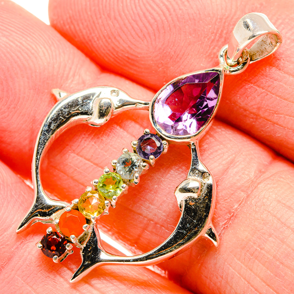 Multi-Stone Chakra Pendants handcrafted by Anasilvercos - PD34208