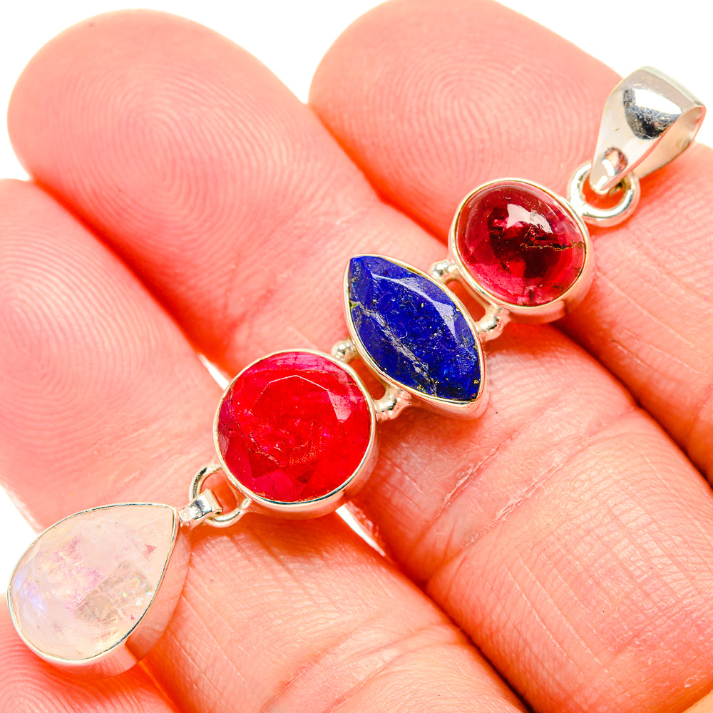 Rainbow Moonstone Pendants handcrafted by Anasilvercos - PD34249