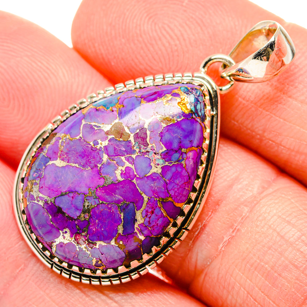Purple Copper Composite Turquoise Pendants handcrafted by Anasilvercos - PD34271