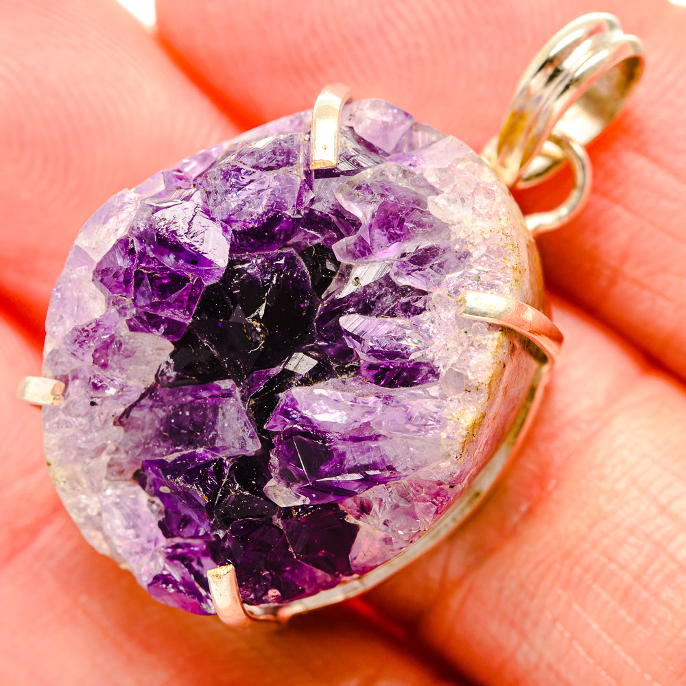 Amethyst Crystal Pendants handcrafted by Anasilvercos - PD34285