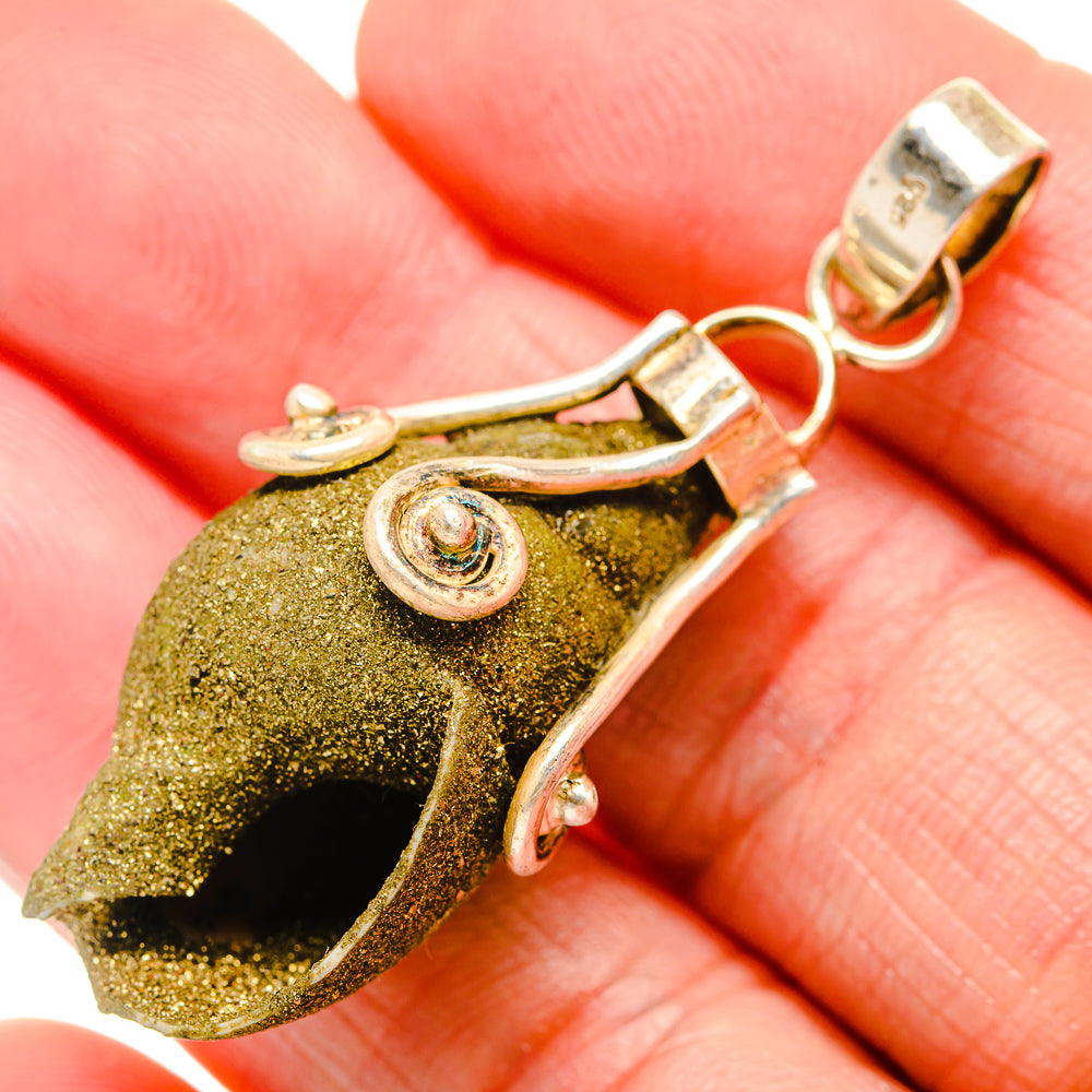 Pyrite Shell Pendants handcrafted by Anasilvercos - PD34289