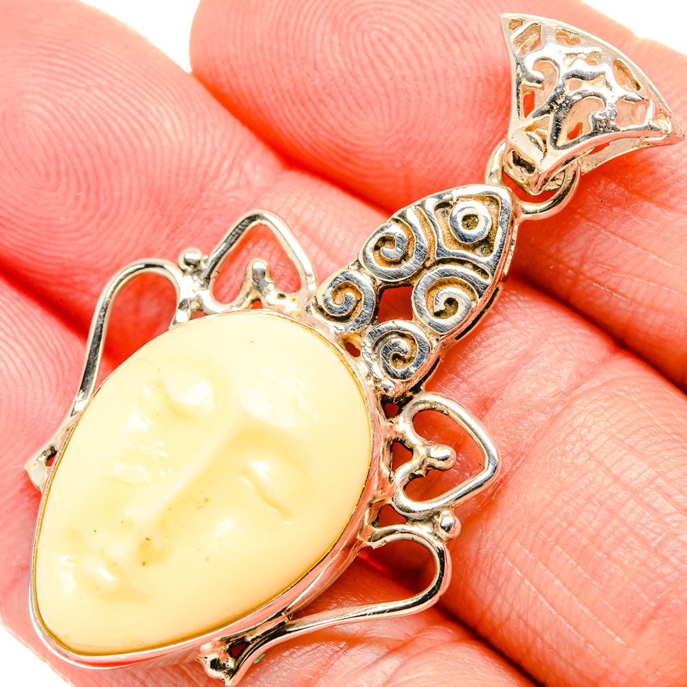 Carved Face Pendants handcrafted by Anasilvercos - PD34291