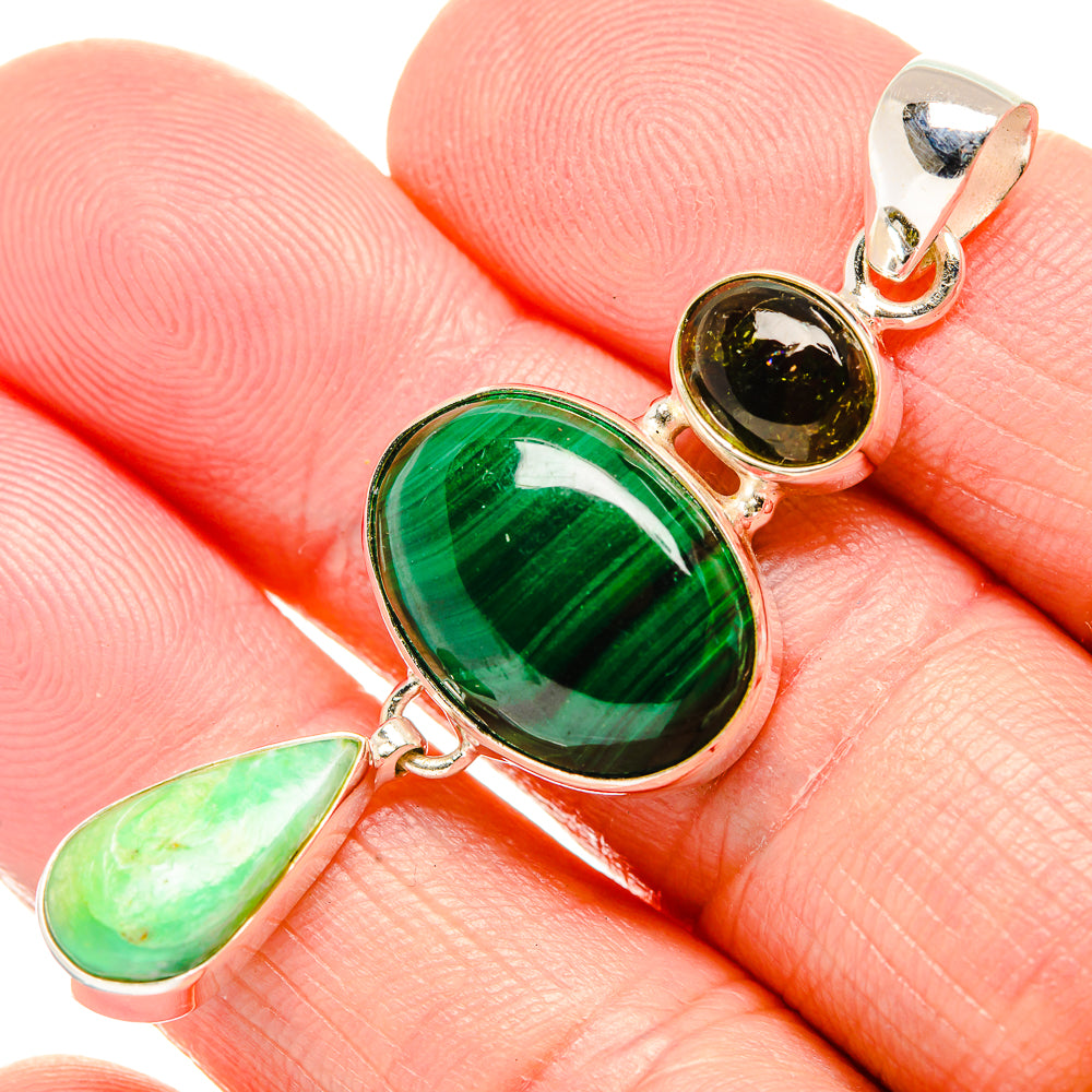 Malachite Pendants handcrafted by Anasilvercos - PD34300