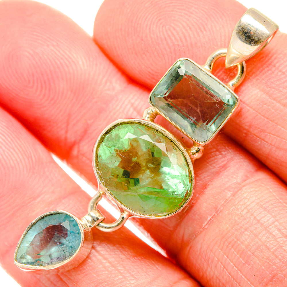 Green Fluorite Pendants handcrafted by Anasilvercos - PD34305