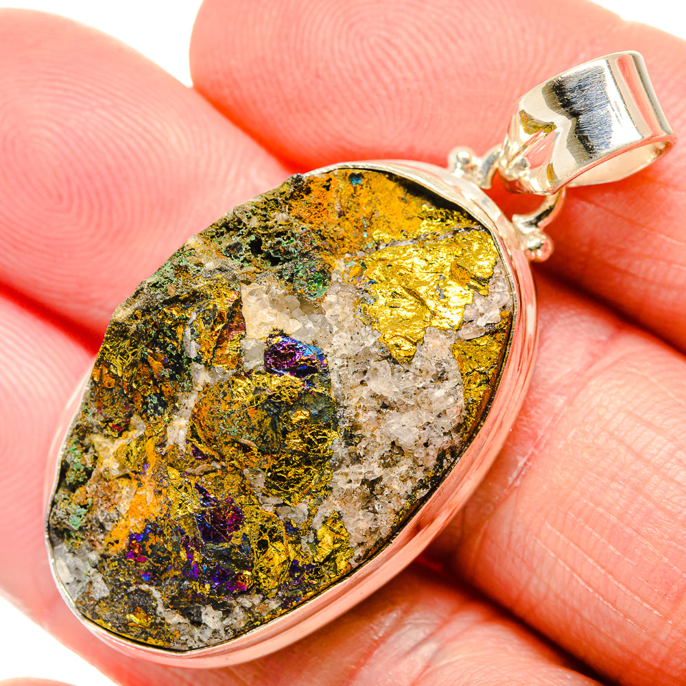 Spectro Pyrite Druzy Pendants handcrafted by Anasilvercos - PD34314