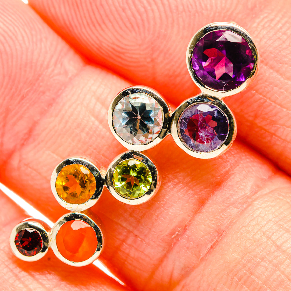 Multi-Stone Rainbow Chakra Pendants handcrafted by Anasilvercos - PD34321