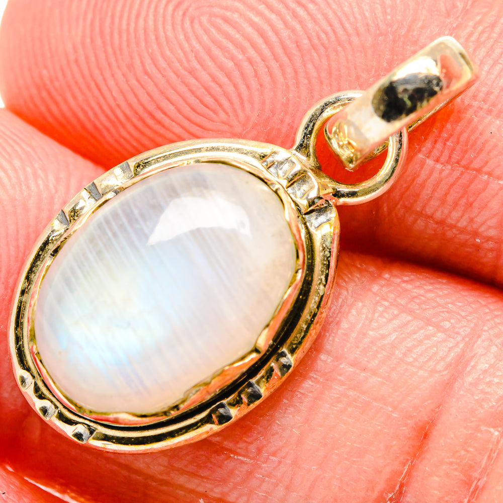 Rainbow Moonstone Pendants handcrafted by Anasilvercos - PD34338