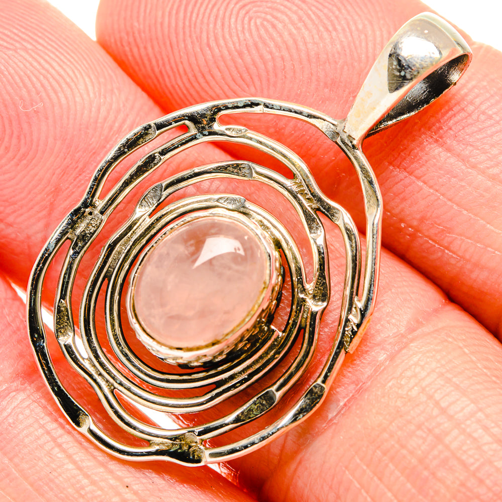 Rose Quartz Pendants handcrafted by Anasilvercos - PD34340