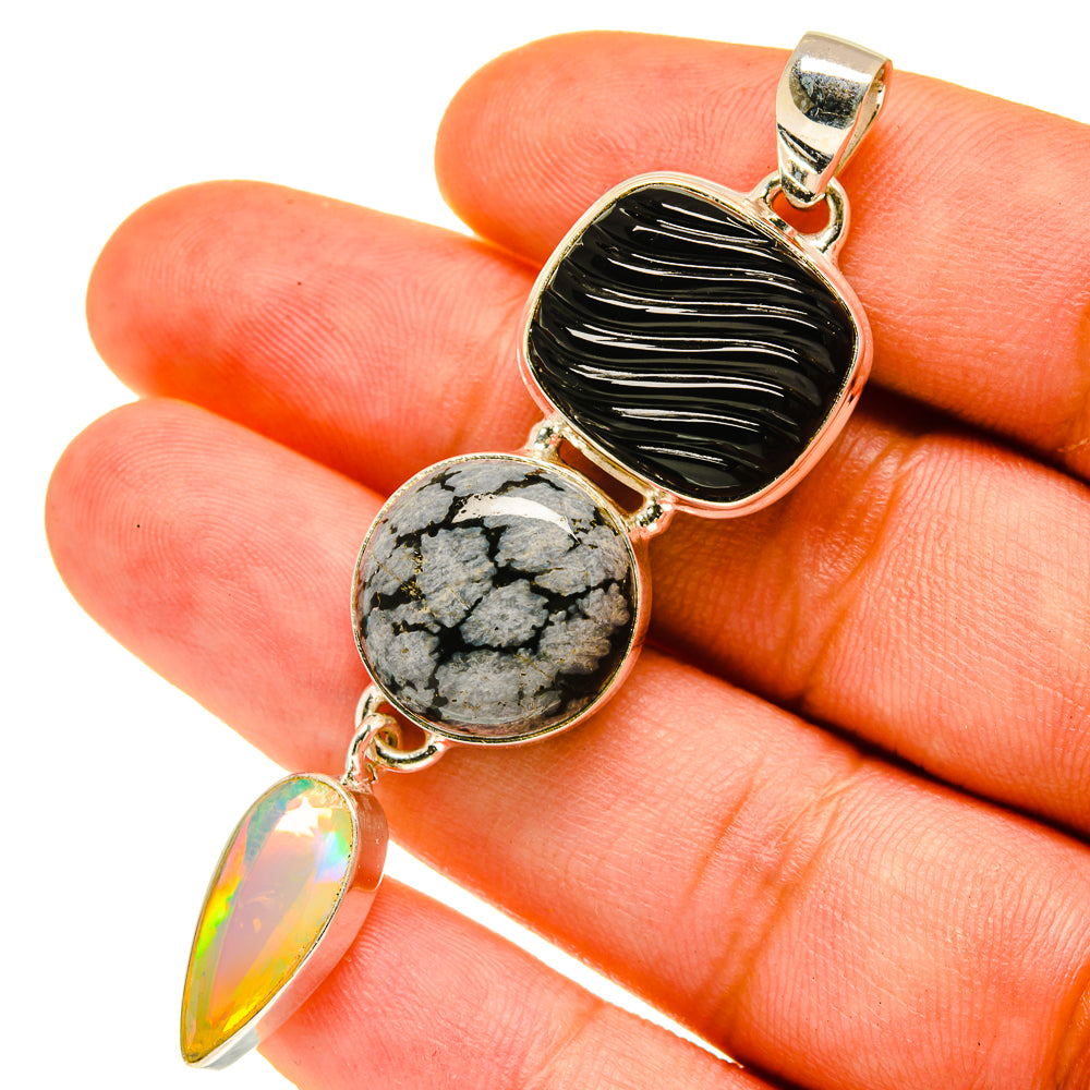 Black Onyx Pendants handcrafted by Anasilvercos - PD3436