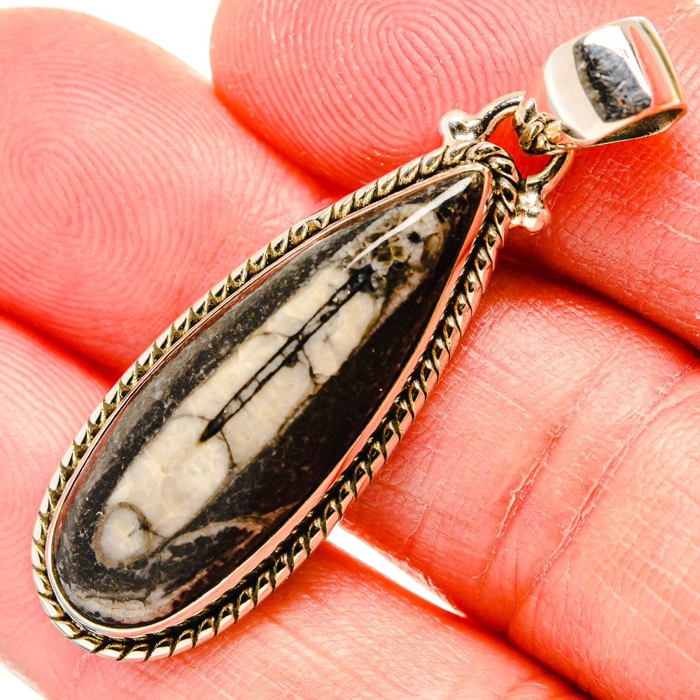 Orthoceras Fossil Pendants handcrafted by Anasilvercos - PD34373