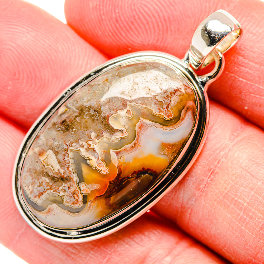 Crazy Lace Agate Pendants handcrafted by Anasilvercos - PD34383