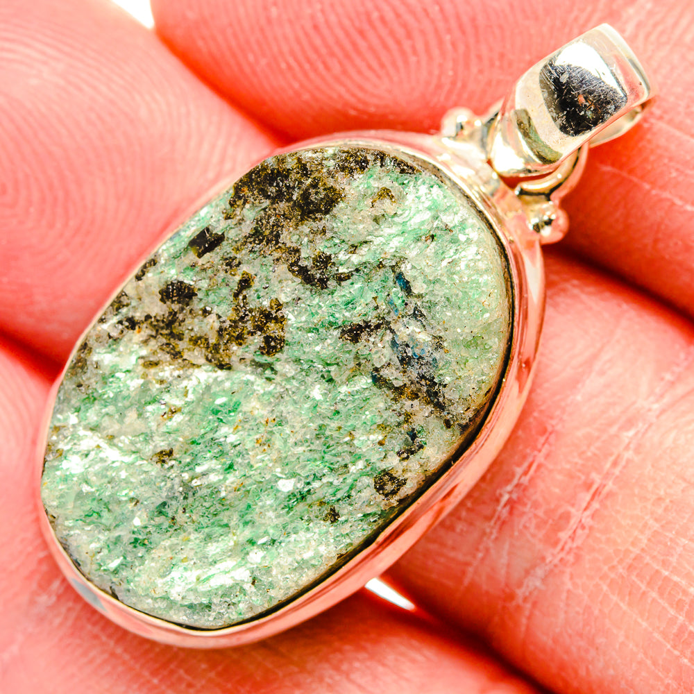 Green Fuchsite Pendants handcrafted by Anasilvercos - PD34416