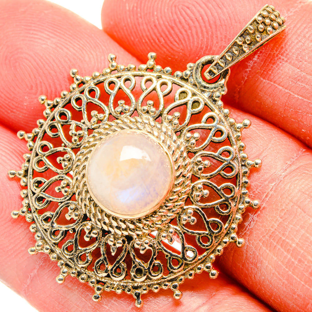 Rainbow Moonstone Pendants handcrafted by Anasilvercos - PD34427