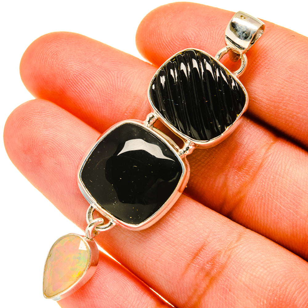 Black Onyx Pendants handcrafted by Anasilvercos - PD3445