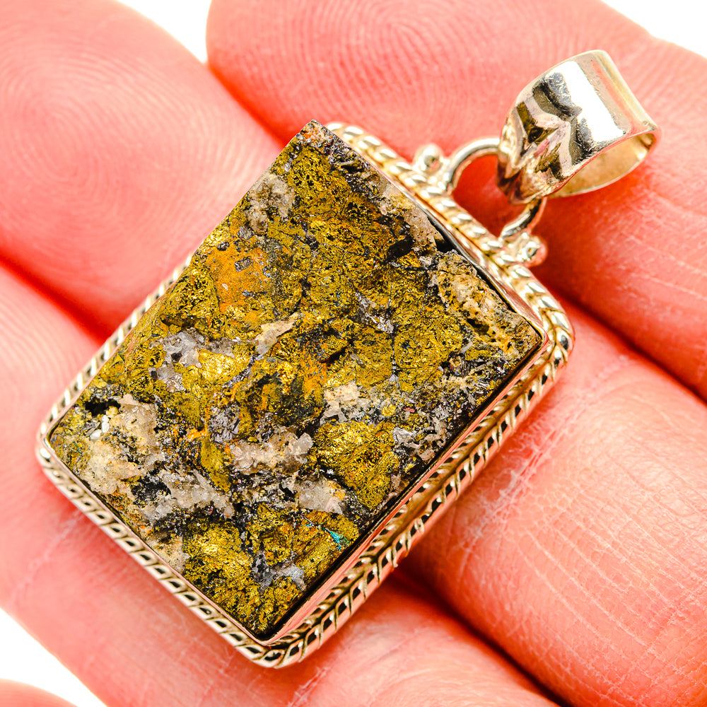 Pyrite Pendants handcrafted by Anasilvercos - PD34459
