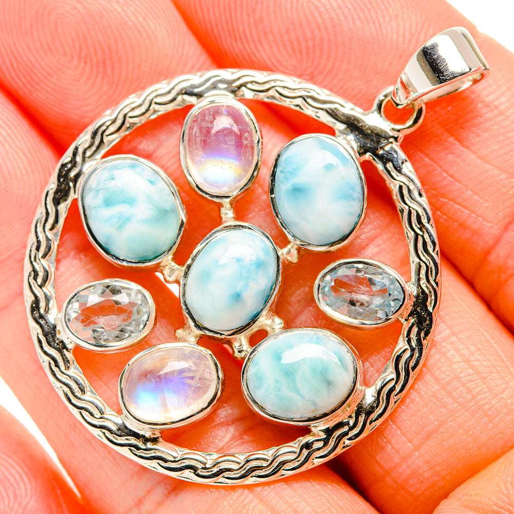 Larimar Pendants handcrafted by Anasilvercos - PD34496