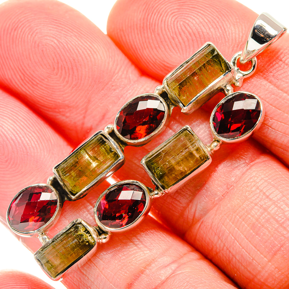 Green Tourmaline Pendants handcrafted by Anasilvercos - PD34502