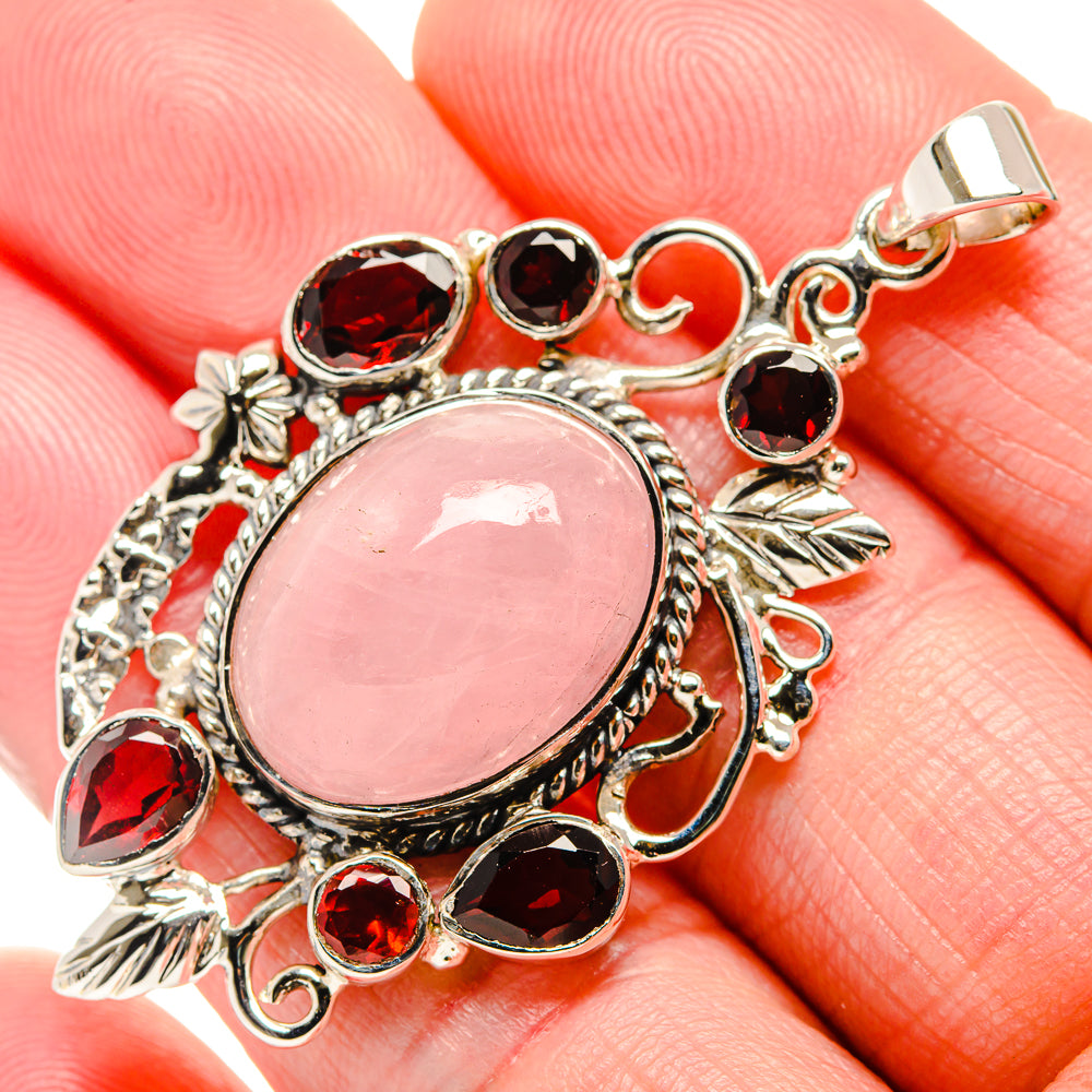 Rose Quartz Pendants handcrafted by Anasilvercos - PD34503