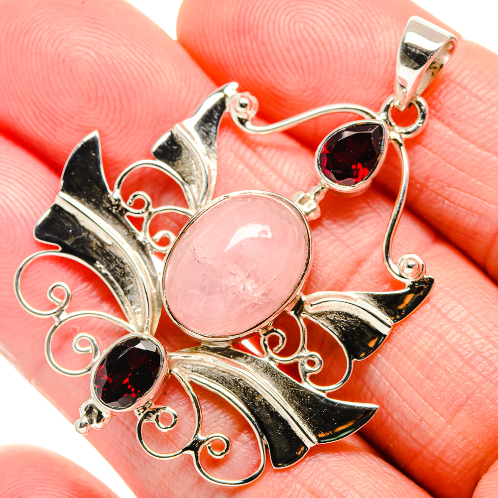 Rose Quartz Pendants handcrafted by Anasilvercos - PD34504