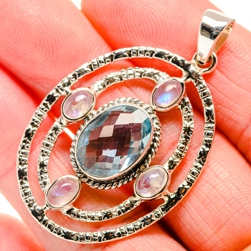 Blue Topaz Pendants handcrafted by Anasilvercos - PD34505