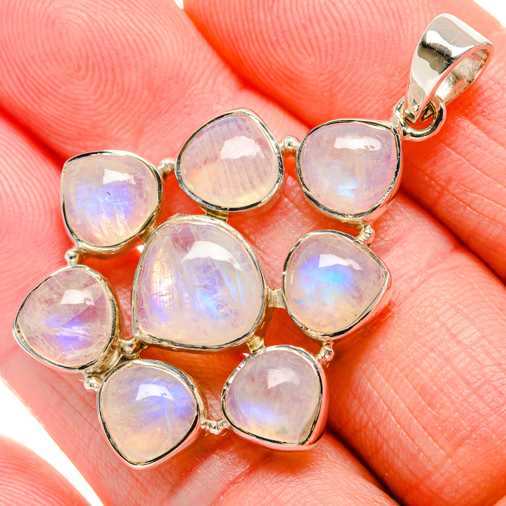 Rainbow Moonstone Pendants handcrafted by Anasilvercos - PD34507