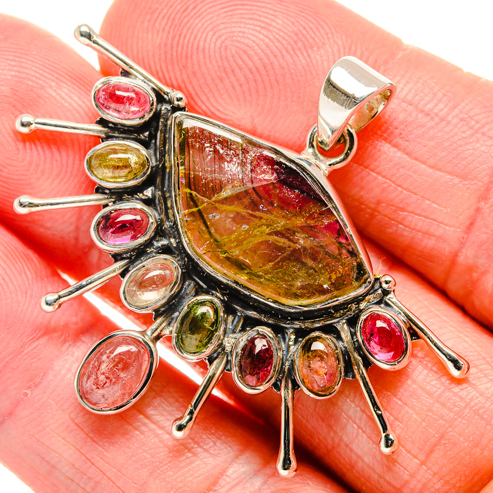 Multi-tourmaline Pendants handcrafted by Anasilvercos - PD34516