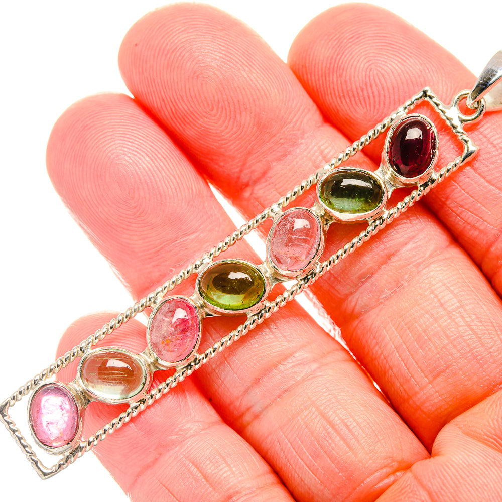 Multi-tourmaline Pendants handcrafted by Anasilvercos - PD34518