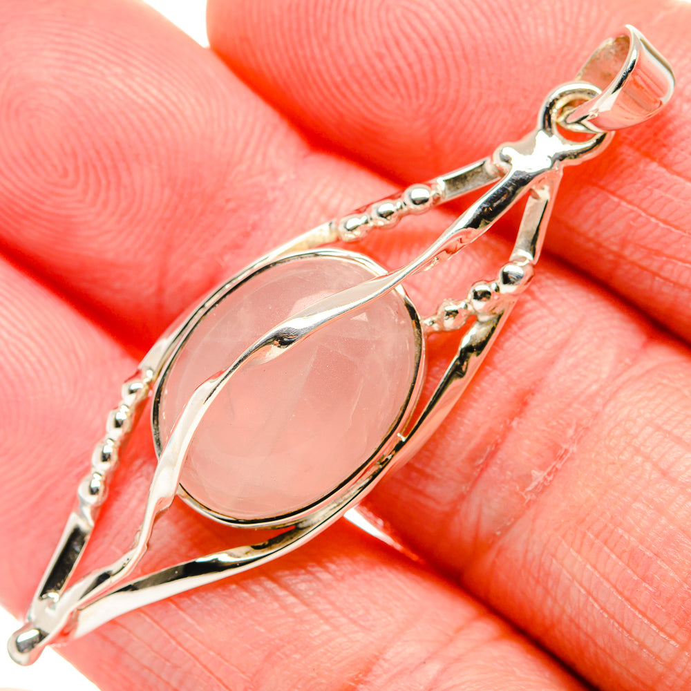 Rose Quartz Pendants handcrafted by Anasilvercos - PD34533