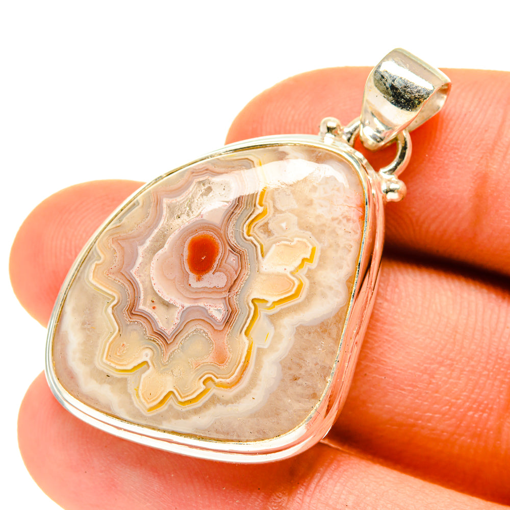 Laguna Lace Agate Pendants handcrafted by Anasilvercos - PD3457