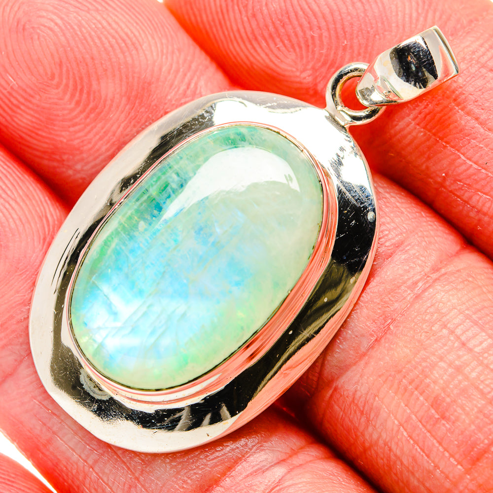 Green Moonstone Pendants handcrafted by Anasilvercos - PD34572